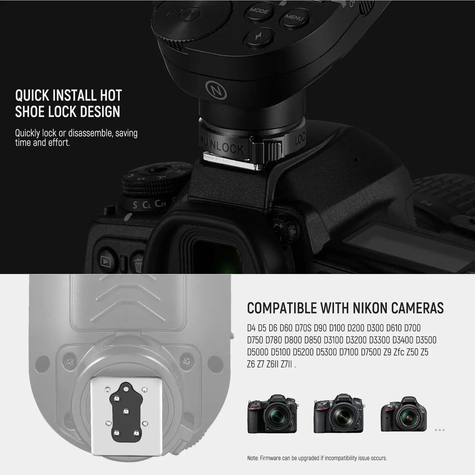 NEEWER QPRO-N Nikon Uyumlu TTL Kablosuz Flaş Tetikleyici - Thumbnail
