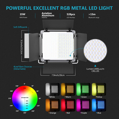 Neewer RGB530 Uygulama Kontrollü 530 LED RGB Video Işığı 3'lü Kit (10096831)