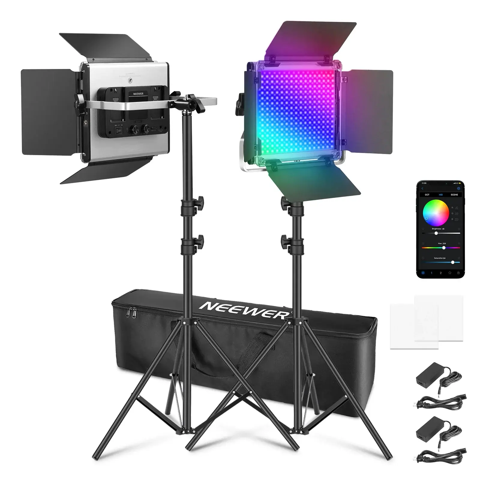 Neewer - Neewer RGB660 Pro II RGB LED Video Işık Seti (2'li İkili Set)