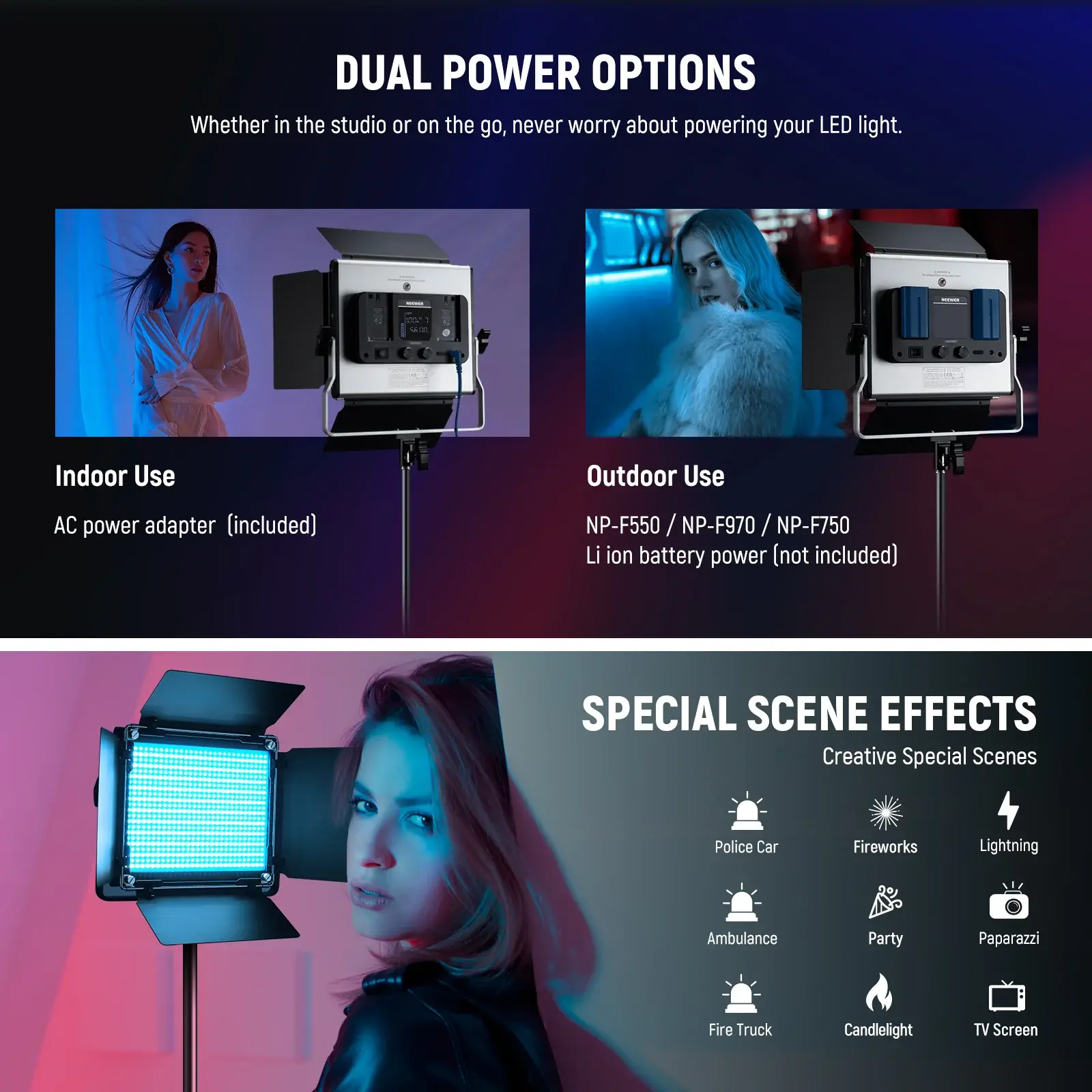 Neewer - Neewer RGB660 Pro II RGB LED Video Işık Seti (2'li İkili Set) (1)