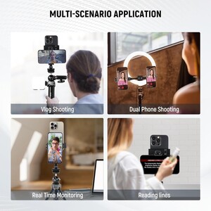 NEEWER SP-08 Metal Telefon Tripod Montaj Adaptörü (Çift Telefon Tutuculu) - Thumbnail