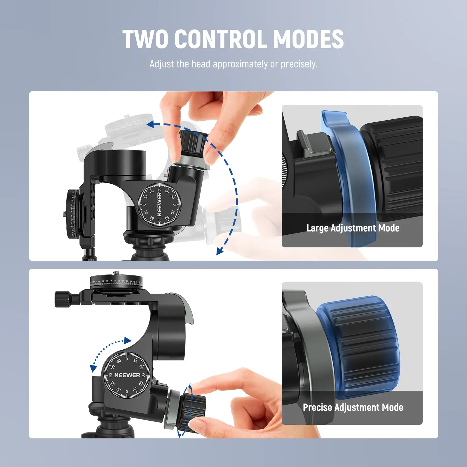 Neewer - NEEWER TH15 3 Yönlü Dişli Tripod Kafası (1)