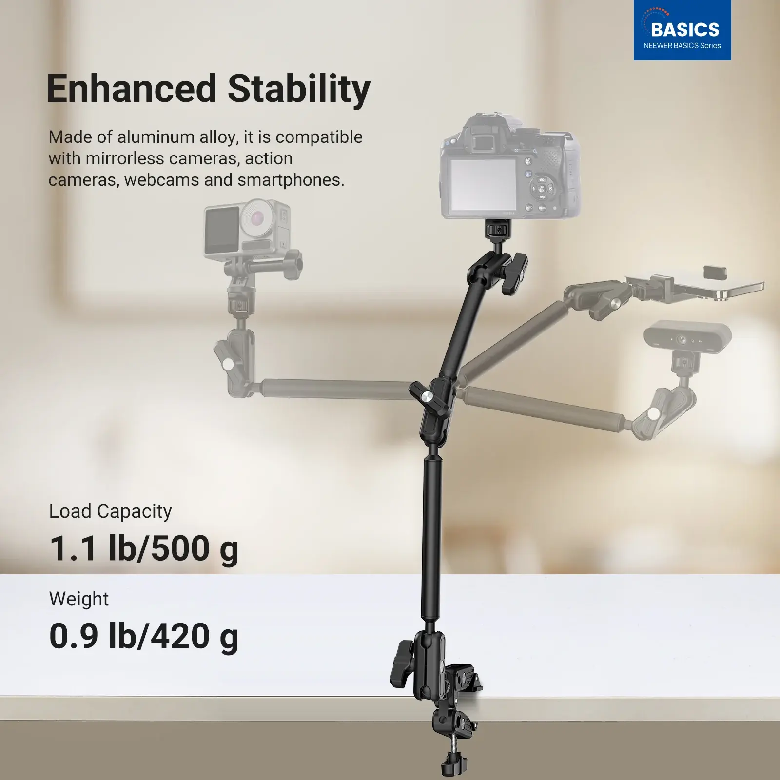 NEEWER UA061 55cm Profesyonel Masaüstü Kol Standı