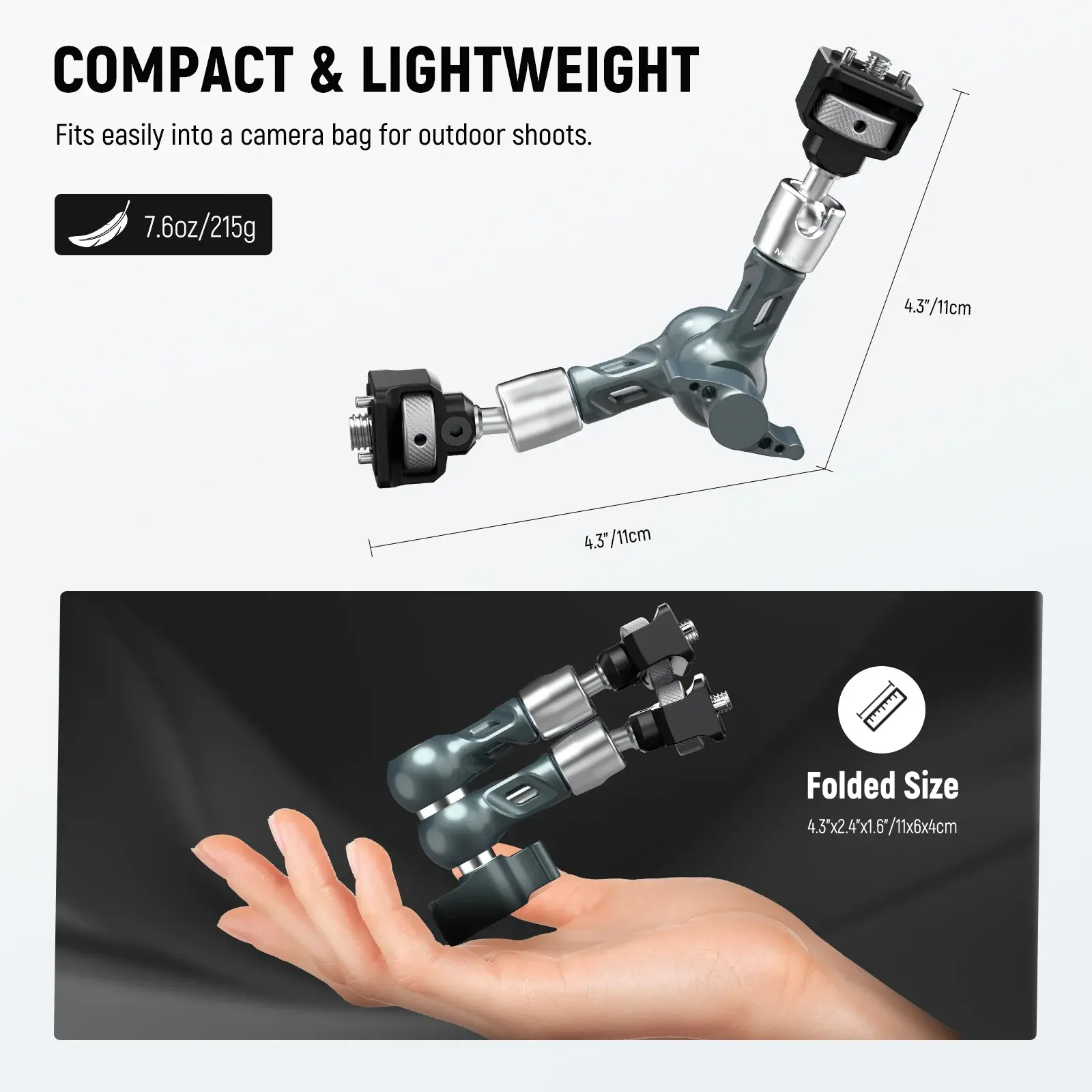 Neewer UA082 7'' - 18cm Anti-Twist Eklemli Magic Arm