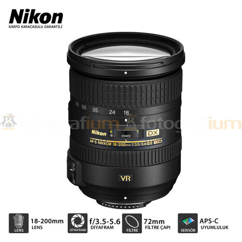 Nikon AF-S DX NIKKOR 18-200mm f/3.5-5.6G ED VR II Lens