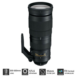 Nikon - Nikon AF-S NIKKOR 200-500mm f/5.6E ED VR Lens