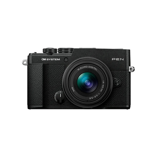 Olympus OM SYSTEM PEN Siyah + M.Zuiko 14-42mm F3.5-5.6 III Objektif Kiti