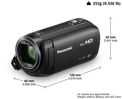 Panasonic HC-V380EG-K Full HD Video Kamera