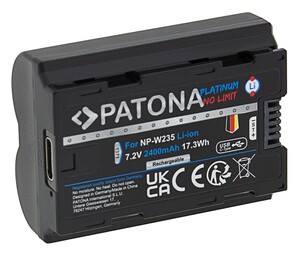 Patona - Patona 1371 Platinum USB-C Girişli Fuji FinePix NP-W235 Batarya