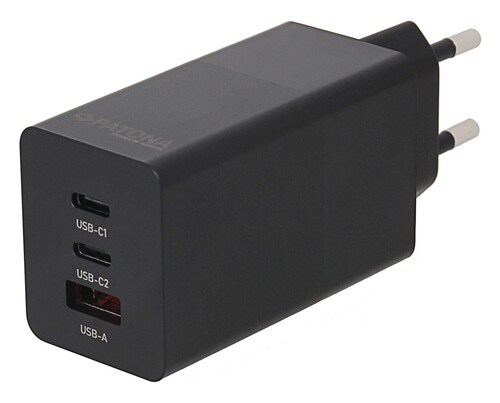 Patona 2640 Premium GaN PD65W Şarj Adaptörü - 2xUSB-C 1xUSB-A PD3.0 QC3.0