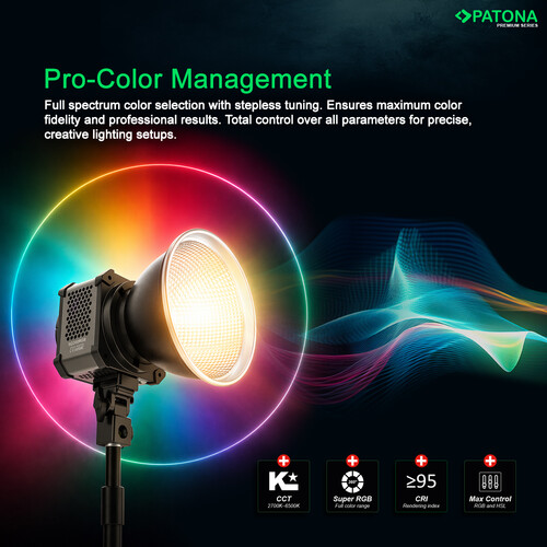 Patona 4172 Premium SQ200RGB LED Video Işığı 200W COB (Sert Taşıma Çantası ile)