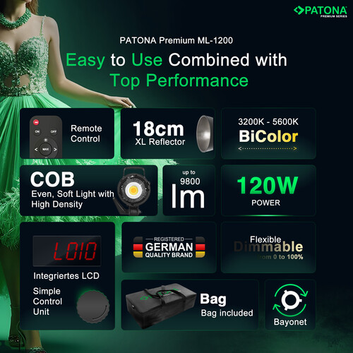 Patona 4198 ML-1200 120W Bi-Color LED Tekli Işık Kiti