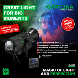 Patona ML-6000 600W Bi-Color LED İkili Video Işık Kiti - Thumbnail