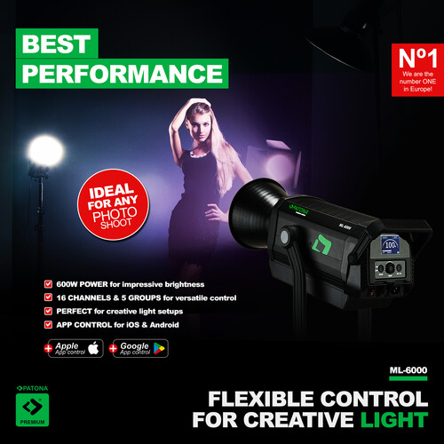 Patona ML-6000 600W Bi-Color LED Tekli Video Işık Kiti