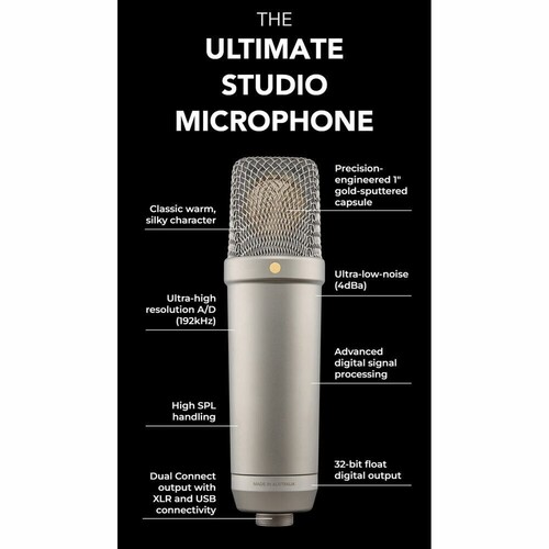 Rode NT1 5th Generation Stüdyo Kondenser XLR/USB Mikrofon (Siyah)