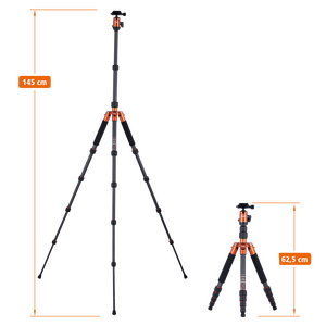 Rollei Compact Traveler No.1 Karbon Turuncu Tripod - Thumbnail