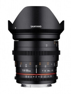 Samyang 20mm T1.9 ED AS UMC Cine Lens (FujiFilm X) - Thumbnail