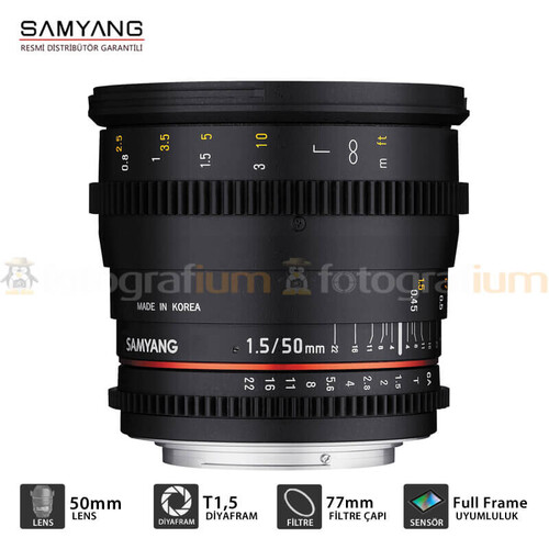 Samyang 50mm T1.5 AS UMC VDSLR II Lens