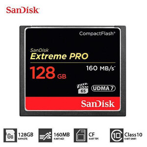 Sandisk - Sandisk 128GB Extreme Pro 160MB/s Compact Flash Hafıza Kart