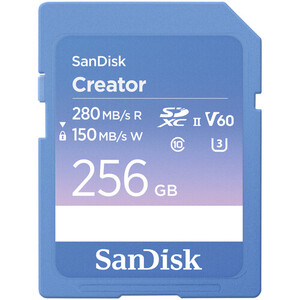 Sandisk - SanDisk 256GB 280MB/s Creator Series V60 UHS-II SDXC Hafıza Kartı