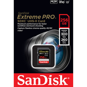 SanDisk 256GB 300MB/s Extreme PRO V90 SDXC Hafıza Kartı (SDSDXDK-256G-GN4IN) - Thumbnail