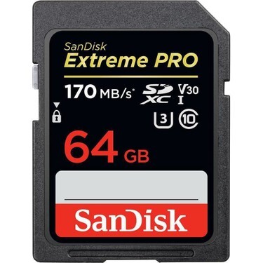 Sandisk 64GB 200MB/s Extreme Pro V30 SDXC Hafıza Kartı