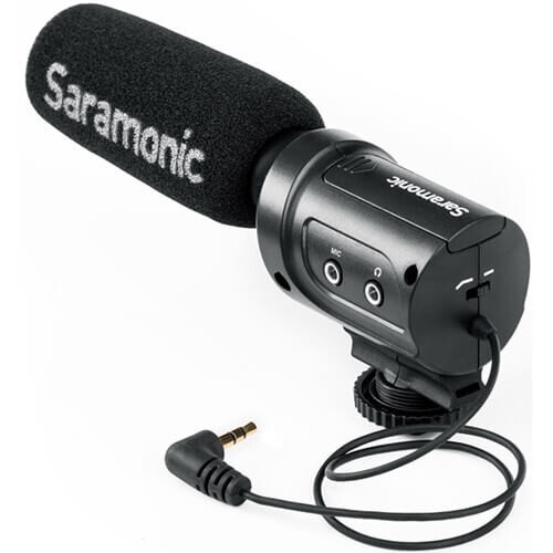 Saramonic SR-M3 Ekstra Mikrofon Girişli ve Kulaklık Çıkışlı Shotgun Mikrofon