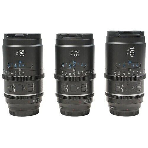 Sirui Astra Series AF T1.8 1.33x Full Frame Blue Flares Anamorphic Nikon Z Mount 3'lü Lens Kit
