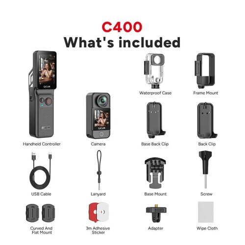 SJCAM C400 4K 3-in-1 Handheld Aksiyon Kamerası