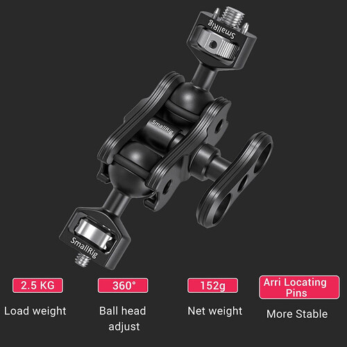 SmallRig 2115B Çift Kafalı Magic Arm