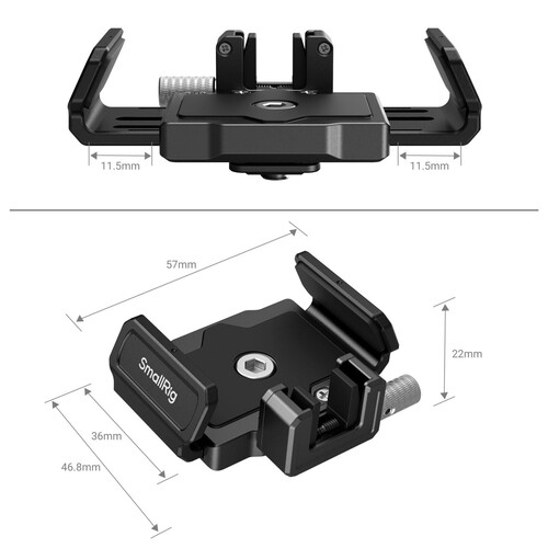 SmallRig 3272B SSD Kelepçesi Samsung T5 / T7 / T7 Shield / T9 ile uyumlu