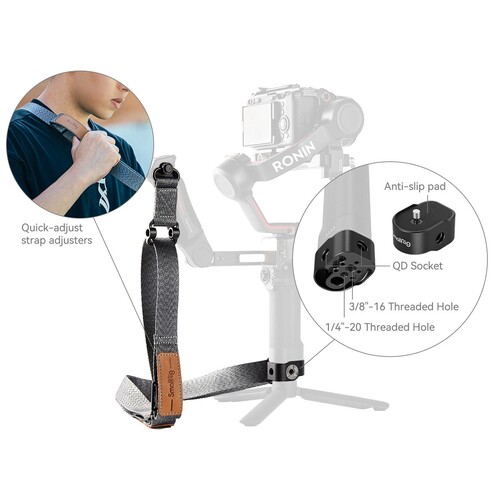 SmallRig 4118 DJI RS 4 / RS 4 Pro / RS 3 / RS 3 Pro / RS 2 için Ağırlık Azaltıcı Omuz Askısı