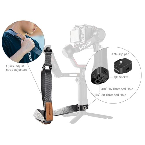 SmallRig 4118 DJI RS 4 / RS 4 Pro / RS 3 / RS 3 Pro / RS 2 için Ağırlık Azaltıcı Omuz Askısı