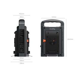 SmallRig 4578 Çift Kanallı V-Montajlı Pil Şarj Cihazı - Thumbnail