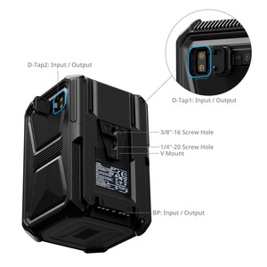 SmallRig 4985 X221 X-Touch Smart Üçlü Korumalı 1,5 m Düşmeye Dayanıklı, IP54 Su Geçirmez / Toz Geçirmez) V-Mount Batarya - Thumbnail