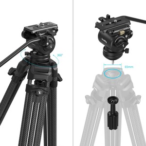 SmallRig 5441 AD14 Profesyonel Karbon Fiber Video Tripod - Thumbnail