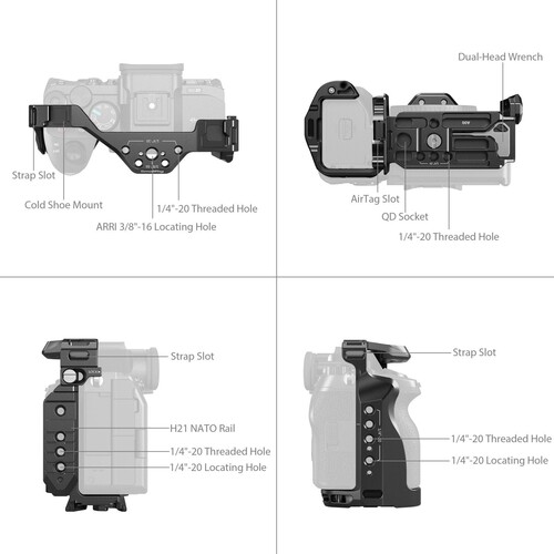 SmallRig 5583 Sony Alpha 7R V / 7 IV / 7S III / 1 / 7R IV / 7 V için Airtag Yuvalı Kafes