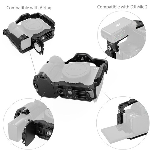 SmallRig 5583 Sony Alpha 7R V / 7 IV / 7S III / 1 / 7R IV / 7 V için Airtag Yuvalı Kafes