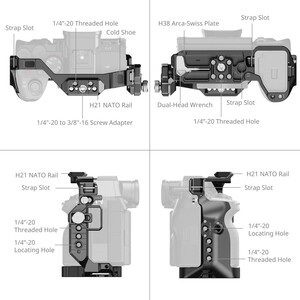 SmallRig 6028 Gelişmiş ''HawkLock'' Kafes Kiti Sony Alpha 7 V / 7R V / 7 IV için - Thumbnail