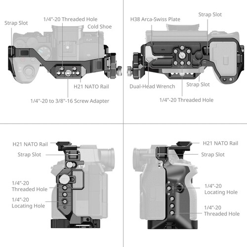 SmallRig 6028 Gelişmiş ''HawkLock'' Kafes Kiti Sony Alpha 7 V / 7R V / 7 IV için