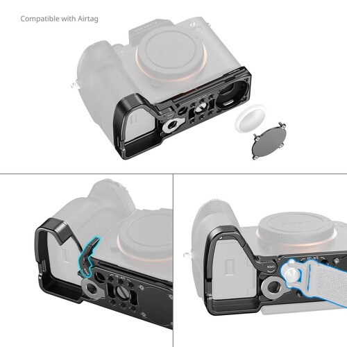 SmallRig 6033 Sony Alpha 7 V / 7R V / 7 IV için AirTag Yuvalı Taban Plakası