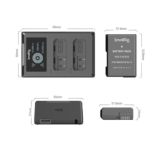 SmallRig EN-EL14 Çiftli Şarj Cihazı (4082)