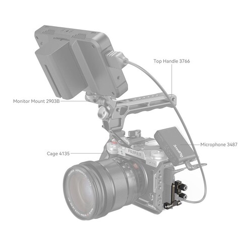 SmallRig FUJIFILM X-T5 4147 için HDMI ve USB-C Kablo Kelepçesi