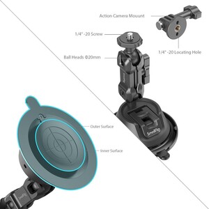 SmallRig SC-1K 4193 Aksiyon Kameraları için Vantuz Montaj Desteği - Thumbnail
