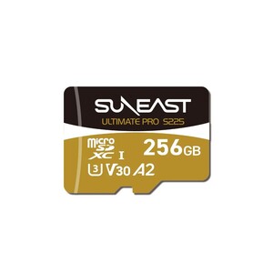Suneast - Suneast 256GB 208MB/s Ultimate Pro UHS-I V30 microSDXC Hafıza Kartı (S225 GOLD Series)