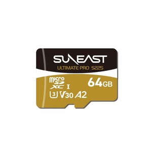Suneast - Suneast 64GB 208MB/s Ultimate Pro UHS-I V30 microSDXC Hafıza Kartı (S225 GOLD Series)
