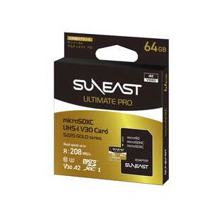 Suneast - Suneast 64GB 208MB/s Ultimate Pro UHS-I V30 microSDXC Hafıza Kartı (S225 GOLD Series) (1)