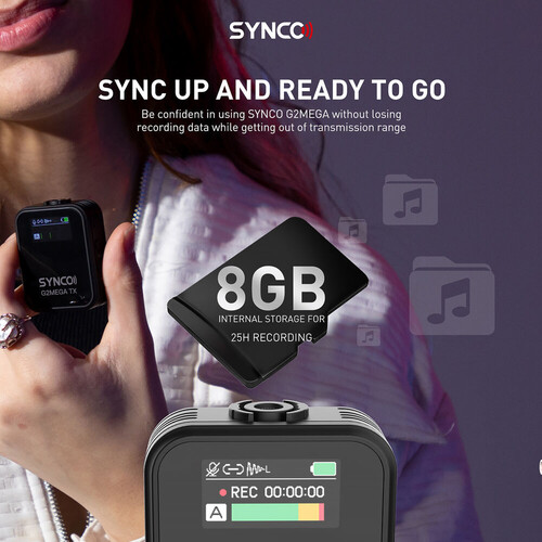Synco G2(A2) Mega 2 Kişilik Kablosuz Yaka Mikrofon
