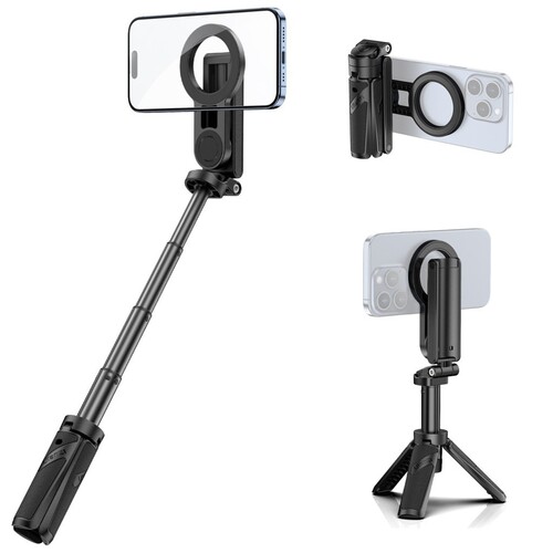 Ulanzi JJ03S Manyetik Telefon Tripodu 360° Selfie Çubuğu Bluetooth Kumandalı Siyah - T090A
