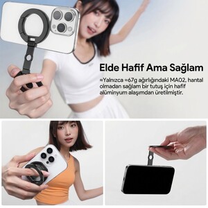Ulanzi MA02 MagLock Dual Manyetik Telefon Standı Gümüş - C118 - Thumbnail